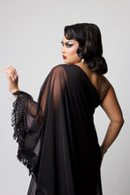 Load image into Gallery viewer, The Glamorous Black Fringe Caftan Jumpsuit