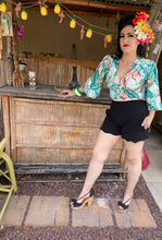 Load image into Gallery viewer, Camila Blouse - Green Tiki Leaves