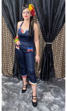 Load image into Gallery viewer, Lady de Jumpsuit in Denim with Serape Accents
