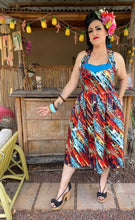 Load image into Gallery viewer, Katharina Dress- Wild Mult Color with Blue