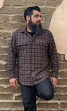 Load image into Gallery viewer, Don Muerto Long Sleeve Chevelle Shirt in Brown & Black Flannel