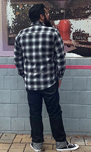 Load image into Gallery viewer, Don Muerto Long Sleeve Chevelle Shirt in Gray & Black Flannel