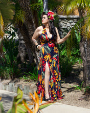 Load image into Gallery viewer, Vivian Tropical  Gown/Dress Navy
