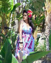 Load image into Gallery viewer, Magdalen Tropical Dress Blue and Pink
