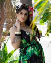 Load image into Gallery viewer, Magdalen Tropical Dress Green and Black
