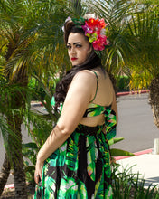 Load image into Gallery viewer, Magdalen Tropical Dress Green and Black
