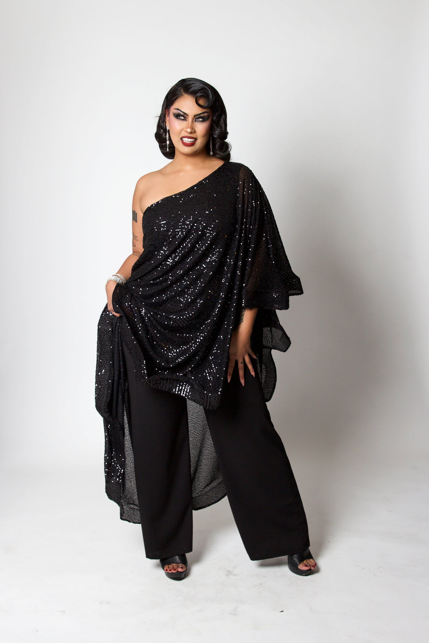 The Glamorous Sequin Caftan Jumpsuit - Main Image