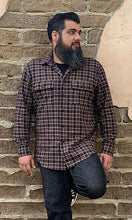 Load image into Gallery viewer, Don Muerto Long Sleeve Chevelle Shirt in Brown &amp; Black Flannel
