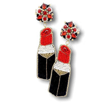 Load image into Gallery viewer, Hello Gorgeous Lipstick Beaded Earrings
